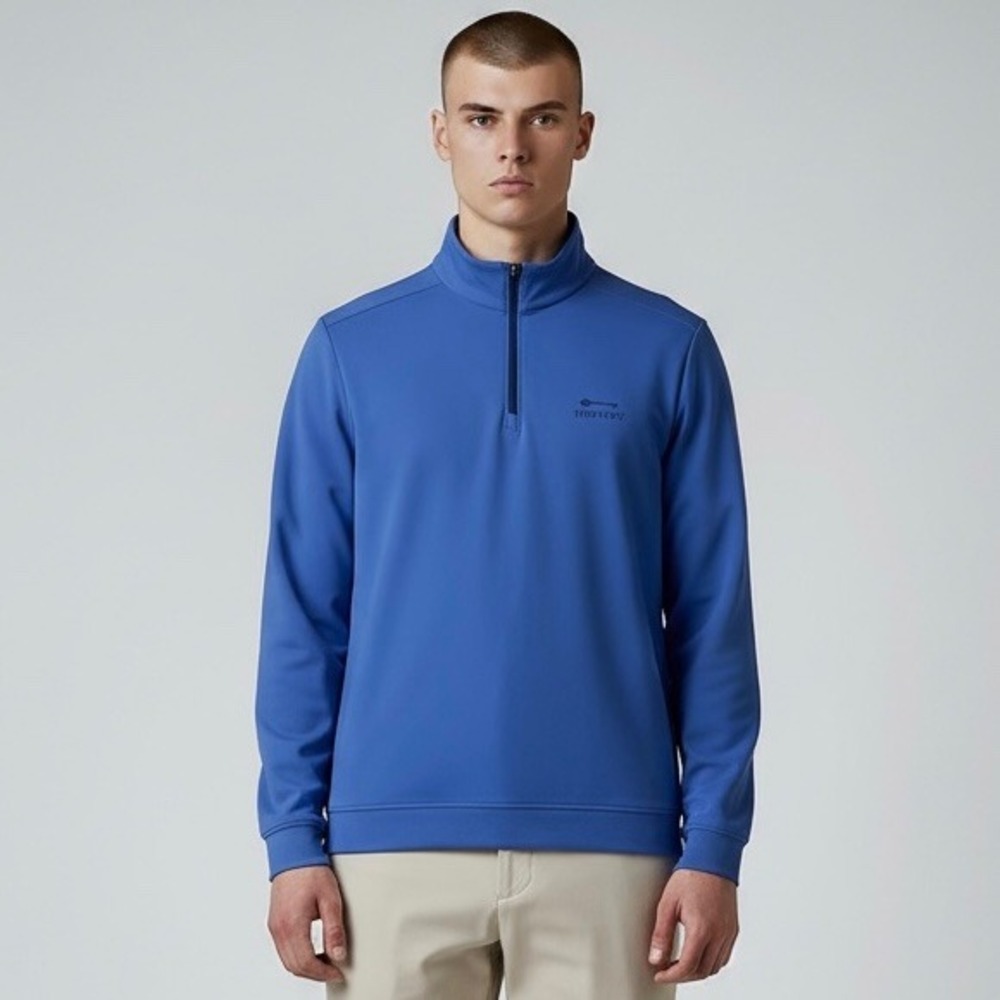 Holderness‎ Bourne Sweater Mens Blue M Dry Luxe Performance Dawson 1/4 Zip